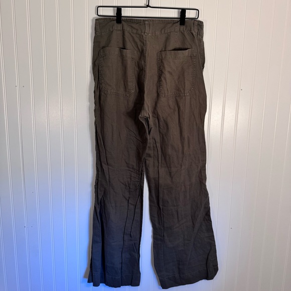 GAP Wide Leg Linen Cotton Blend Olive Green Pants Women’s Size 6 - Picture 6 of 10